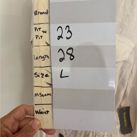 Style & Co Linen Blend Utility Jacket Women's Large White Button Front NWT - Picture 10 of 11